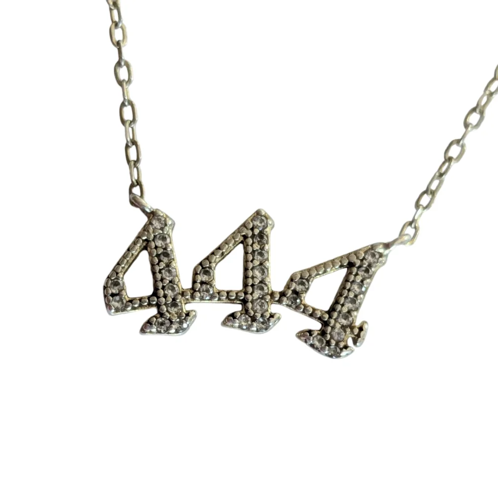 Angel Number Silver Necklace 444